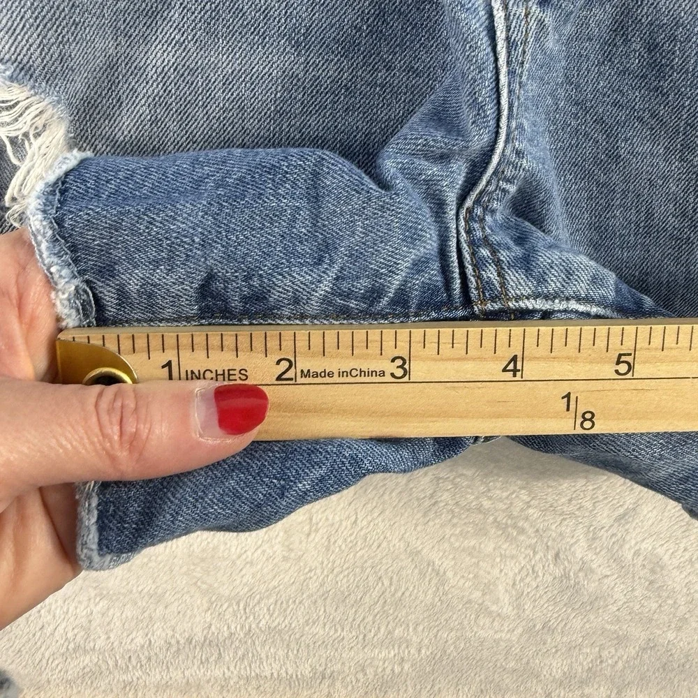 JCrew Sz 29 Jeans Shorts Broken In Boyfriend Cutoffs Blue Denim Distressed C0873